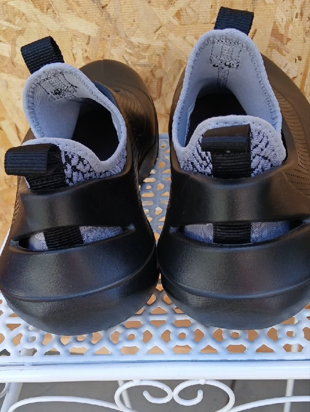 Jordan Men's Black Slip-On Sandal with Grey Knit Collar